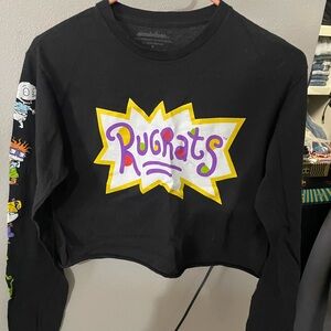 Rugrats Black Cropped Long Sleeve Shirt